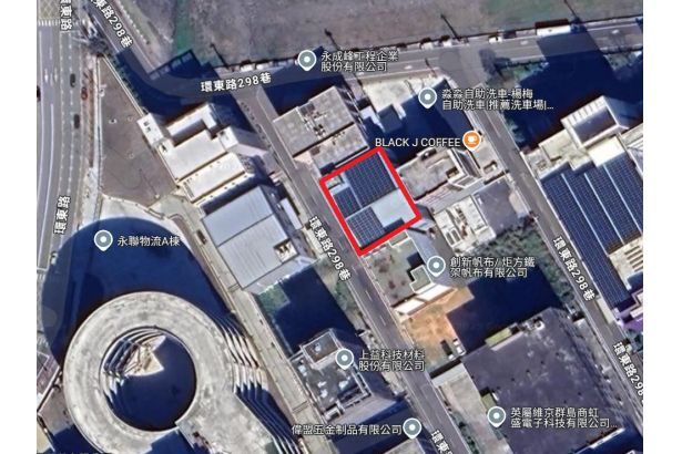 空照圖：環東路298巷廠房聚落